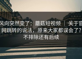风向突然变了：蘑菇短视频 ｜ 关于官网跳转的说法，原来大家都误会了？不排除还有后续